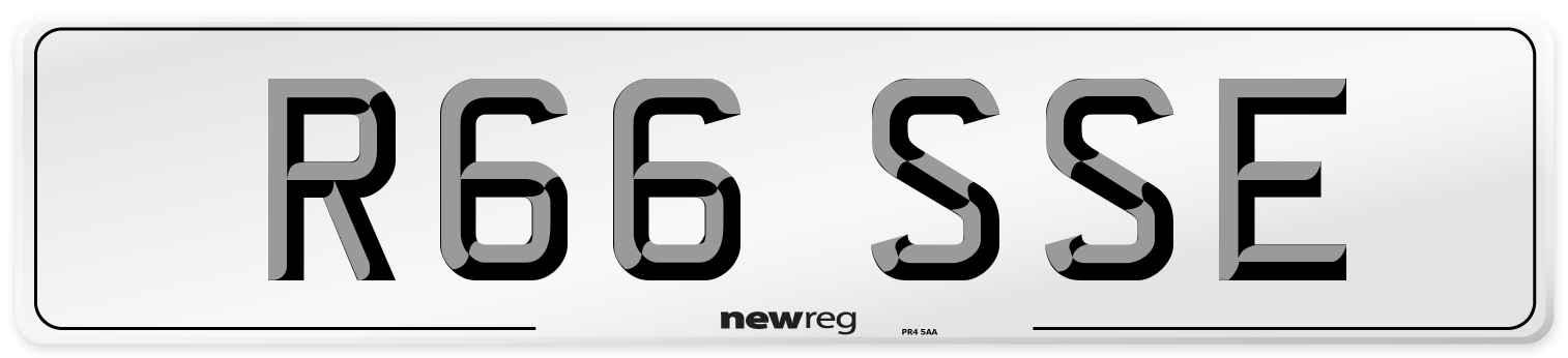 R66 SSE Number Plate from New Reg